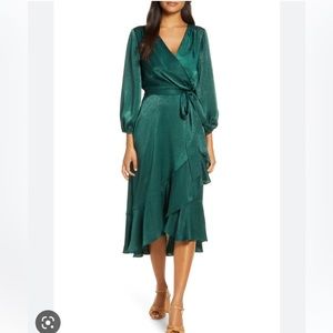 Gal Meets Glam Green Wrap Dress